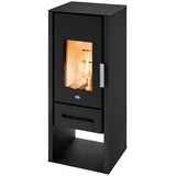 Blaze Kaminofen »Livia«, 8 kW, Schwarz, Metall, 45x109.2x46.8 cm, Made in Italy, Holzfach, Aschebehälter, raumluftunabhängig, Freizeit, Heizen & Kühlen, Elektrokamine