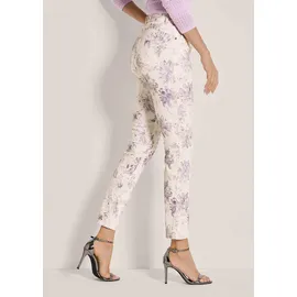 Madeleine Chinos Schlanke Hose mit Unikat-Print Wollweiß 40