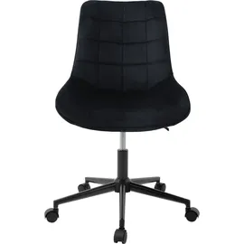ML-Design Bürostuhl, Schwarz, Sitzfläche aus Samt, Metallgestell, Polsterstuhl mit Rückenlehne, höhenverstellbar, 360° Drehstuhl mit 5 Rollen,