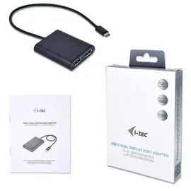 iTEC USB C auf Dual Display Port Video Adapter 4K  schwarz
