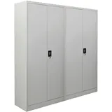 Proregal Mega Deal 2x Flügeltürenschrank ELEPHANT HxBxT 185x90x40cm | 4 Fachböden Lichtgrau | Metallschrank abschließbar Büroschrank