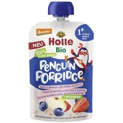 Holle Penguin Porridge Pouchy - Apfel & Beeren mit Hafer & Quinoa bio