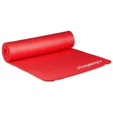 Relaxdays Yogamatte 1 cm dick einfarbig Weiß,Rot
