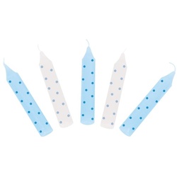 GOKI Geburtstagskerzen-Set blau & weiß gepunktet (10St)