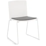 Bizzotto Stuhl Giulia 4er-Set aus Metall, Weiß/Weiß, Der Stuhl ist stapelbar weiß