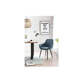 SalesFever Armlehnstuhl Strukturstoff dunkelblau 2er Set