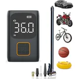 DOPWii Akku-Luftpumpe Luftpumpe Kompressor-Reifenfüller mit LCD-Display,mit 3 Düsenadaptern (1-tlg), Inflator für Autoreifen, Motorrad, Fahrrad, Basketball