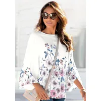 LASCANA Schlupfbluse mit Blumenprint und Trompetenärmeln, Blusenshirt, sommerlich, Gr.