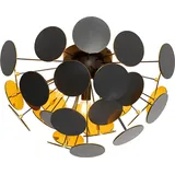 QAZQA - Design Deckenleuchte Schwarz mit Gold 54cm 3-flammig - Cerchio