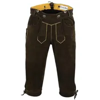 German Wear Trachtenlederhose GW830 Kniebundhose Trachten Lederhose Ohne Stickerei braun 50/M