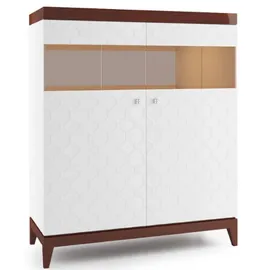 Casa Padrino Barschrank 111,2 x 132,8 x 45 cm Weiß / Braun