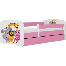raumhirsch furniture Kinderbett Zoo 80 x 180 cm Holzwerkstoff rosa