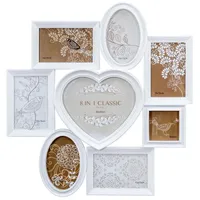 Levandeo Fotorahmen Bilderrahmen Herz Weiß 8 Fotos Shabby Chic