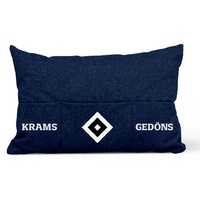 HSV Dekokissen Krams & Gedöns, Baumwolle, mit Füllung blau