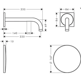 Axor Uno² 225 Sensor-Armatur ohne Mischung (38120000)