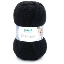 Gründl Wolle Shetland 100 g schwarz Handarbeit - Gründl