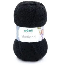 Gründl Wolle Shetland 100 g schwarz Handarbeit - Gründl