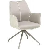 Livetastic Armlehnstuhl, Grau, Champagner, Metall, Textil, Drehkreuz, 61x82.5x61 cm, Sitzfläche 360° drehbar, Esszimmer, Stühle, Esszimmerstühle, Armlehnenstühle