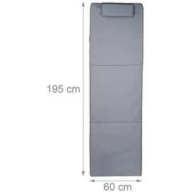 Relaxdays Strandmatte XXL 60 x 195 x 63 cm Grau
