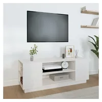 Furnicato TV-Schrank Weiß 110x35x40,5 cm Massivholz Kiefer