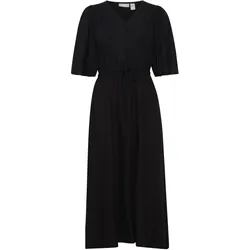 Maxikleid FRANSA "Maxikleid FRKamma", Damen, Gr. XL, schwarz, Obermaterial: 100% Viskose CV., gepunktet, casual, regular fit normal, Kleider