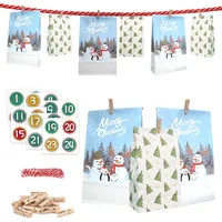 ONEHAUS Adventskalender 2025, Adventskalender zum befüllen groß, Geschenk Papiertueten Zum Selber Befüllen Basteln Pinguin Advents Tüten, Adventskalender 2025 Kinder selberfüllen