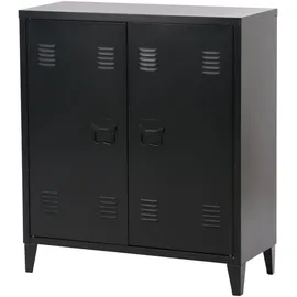 [en.casa] Oripää Aktenschrank 90 x 80 x 33 cm Schwarz
