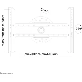 NeoMounts LED-WR100 rotierbare Wandhalterung,
