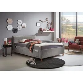 Meise Möbel meise.möbel Polsterbett Fun mit Lattenrost Stoff Grau 140 x 200 cm