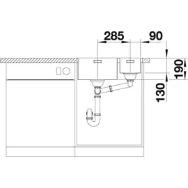 Blanco Andano 340/180-IF links Edelstahl Seidenglanz + Handbetätigung + InFino