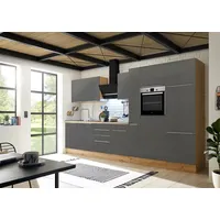 Respekta Küchenzeile Marleen Premium 370 cm Grau Artisan Eiche