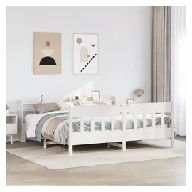 vidaXL Massivholzbett 180 x 200 cm Weiß