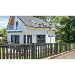 Gartentür Straubing 105,5 x 120 cm – PVC Pforte in der Farbe Anthrazit – moderne Pforte inkl. Zubehör – Gartenpforte für Gartenanlagen und Eingänge