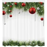 ABAKUHAUS Duschvorhang 175 x 240 cm grün rot