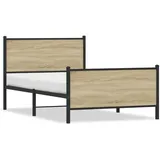 vidaXL Metallbett ohne Matratze Sonoma-Eiche 120x200 cm