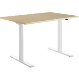 TOPSTAR Schreibtisch elektrisch höhenverstellbar Ahorn / Weiß