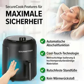GOURMETmaxx Heißluftfritteuse 2,3l schwarz