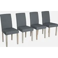 Sweeek - 4er Set Stühle mit Stoffbezug und gekälkten