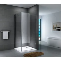 dein bau projekt Duschkabine Spritzschutz Klarglas 100 x 100 x 190 cm m. Wanne