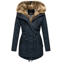 Navahoo "Diamond" Gr. S, Navy) Damen Jacken Designer Winterjacke mit Teddyfell gefüttert