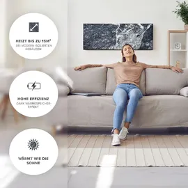 marwona Naturstein Infrarotheizung 800 Watt inkl. Digitalthermostat I Energiesparende Infrarot Wandheizung I 5 Jahre Garantie I Made in Germany I Shadow Grey