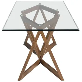 ac angel cerda Angel Cerdá Esstisch Rechteckig gehärtetes Glas aus walnussfarbenes Holz 1102