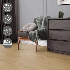 ML-Design PVC Vinylboden Selbstklebende 91,5x15,3cm 64 Dielen Natur Eiche