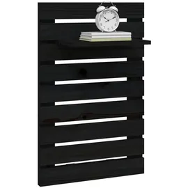 vidaXL Wand-Nachttische 2 Stk. Schwarz Massivholz Kiefer