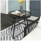 Outsunny Beistelltisch Ø 50 x 50 cm Schwarz