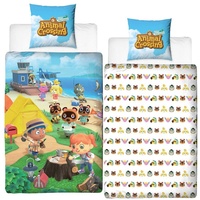 MTOnlinehandel Character World Bettwäsche Animal Crossing 135x200 + 80x80 deutsche Größe · Nintendo New Horizons · 100% Baumwolle · 2 teilig Teenager Kinder-Bettwäsche