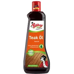 POLIBOY Teak Öl, dunkel, Pflegeöl zum Schutz vor Verwitterung und Versprödung, 500 ml - Flasche
