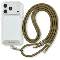 Golifyne Handykette Universal zum Umhängen | Handyband Kordel Kette für Outdoor, Reise, Unterweg Handy-Halterung | Phone Lanyard + Klebefrei Pad für alle Smartphone (ohne Hülle) - Armee Grün