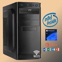 KOMPLETT PC Office & Büro Intel COMPUTER Rechner Windows 10 SSD HDD DDR4 035