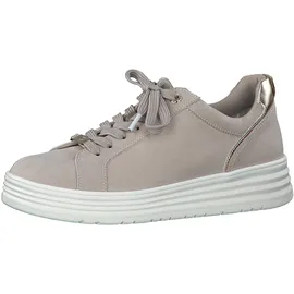 Marco Tozzi Damen Plateau Sneaker mit Schnürsenkeln Bequem, Beige (Dune Comb), 37 EU